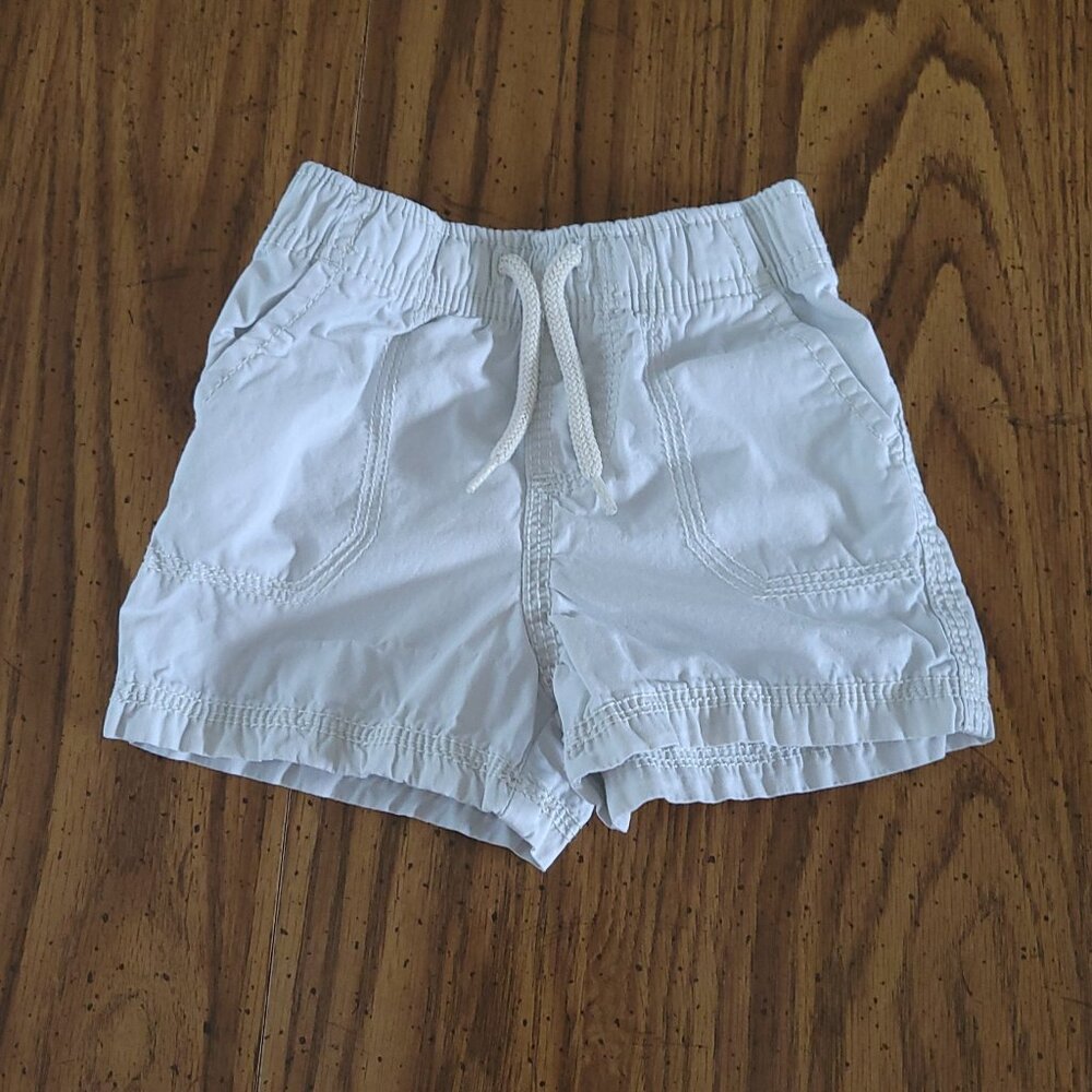 OshKosh B’gosh Baby Boy 6M White/Ivory Pull-On Shorts Elastic Waist Pockets